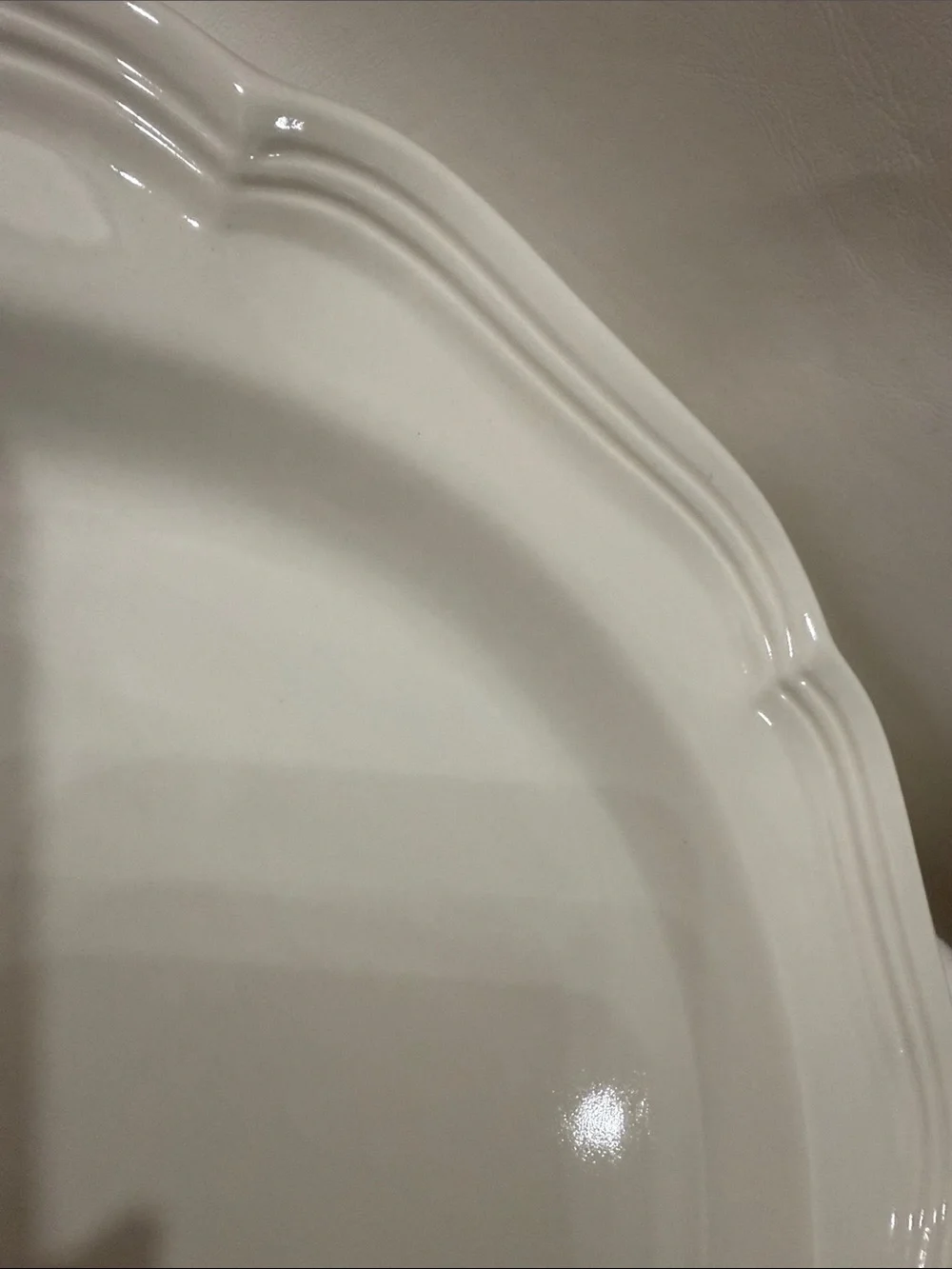 Mikasa French Countryside Ivory Scalloped Ceramic Dinner 12 In Serving Platter
